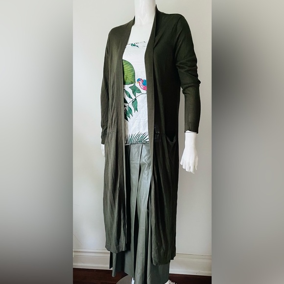 Zara Sweaters - Zara Khaki Cardigan green sweater duster maxi long